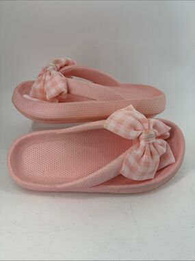 Pink Bow Platform Flip Flop Sandals